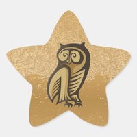 Owl Symbol Color Star Sticker