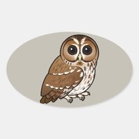 Birdorable Tawny Owl Oval Sticker