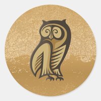 Owl Symbol Color Classic Round Sticker