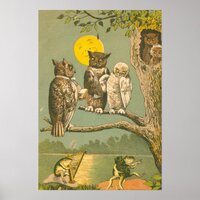 Victorian Owl Wedding Poster