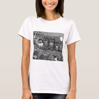 Cat and Owl, Louis Wain T-Shirt