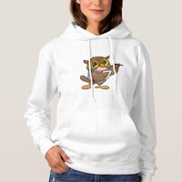 Owl as Secretary with Pen & Note Hoodie