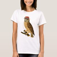 Owl with Steampunk Style Bowler Hat T-Shirt