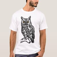Owl in black pen ink T-Shirt