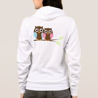 Owls on a branch hoodie