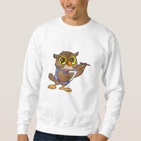 Owl as Secretary with Pen & Note Sweatshirt