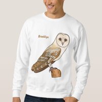 Barn owl bird cartoon illustration sweatshirt