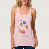 Solf Pink Customizable Butterfly Owl T-Shirt Tank Top