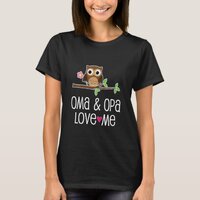 Kids Oma And Opa Love Me Granddaughter Owl T-Shirt