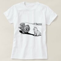 Kitten and Owl, Louis Wain T-Shirt