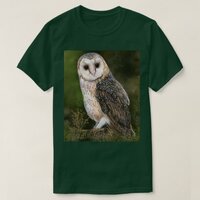 Western Barn Owl T-Shirt - Watercolor Painting 