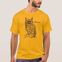 Smart Hipster Owl with Glasses Black Customizable T-Shirt