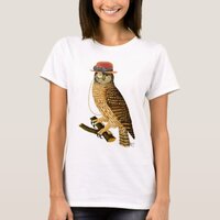 Owl with Steampunk Style Bowler Hat T-Shirt