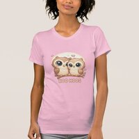 HOO HOOS – Cute Chibi Owl Pair Under Moon T-Shirt