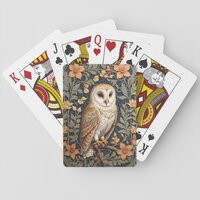 Beautiful Vintage Barn Owl William Morris Inspired Poker Cards