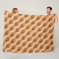 Owl (orange) - Sherpa Blanket