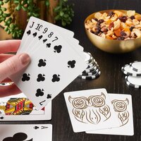 Tribal Owl Line Art Modern Brown Abstract Poker Cards