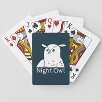 Night Owl Hand-drawn Wildlife Wilderness Bird Owl Playing Cards