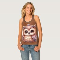 Owl Huge Eyes Brown Women's Tank Top