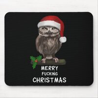 Merry Ing Christmas Owl (d010-0514a)  Mouse Pad