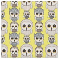 Cute Little Illustrated Owls Pattern Fabric