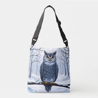 An Owl in Winter Crossbody Bag