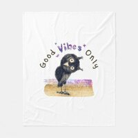 Good Vibes Only with Curious Owl Fleece Blanket