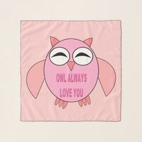 Cute Love Message Owl Chiffon Scarf