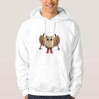 Cute Owl Skiing Cartoon Hoodie