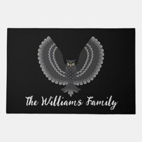 A Wise Owl, Personalized Family Name Doormat