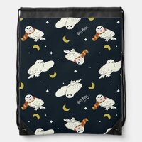 Hedwig Nighttime Moonlight Pattern Drawstring Bag