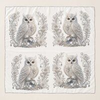White Crystal Pearl Owl Scarf