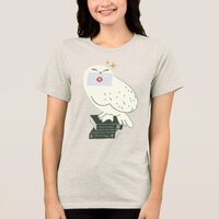 Hedwig With Letter Whimsical Drawing Tri-Blend Shirt