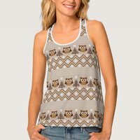 Retro Owl Knitted Design Tank Top