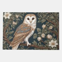 Beautiful Barn Owl William Morris Inspired Doormat