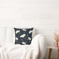Hedwig Nighttime Moonlight Pattern Throw Pillow