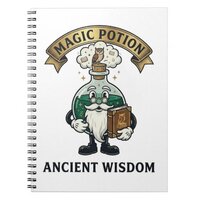 Botto Ancient Wisdom Wizard Magic Potion Owl Retro Notebook