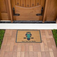 Nordic Folk Art Owl Fiber Doormat