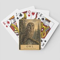 Owl Boreal Forest VINTAGE Poker Cards