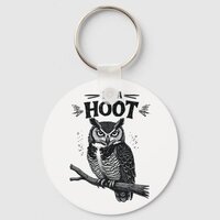 Im A Hoot Hooting Owl Sounds Funny Bird Saying  Keychain
