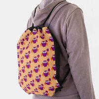 Happy Halloween Party Owl Patterned Drawstring Bag