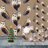 Rustic Kraft Elegant Barn Owl Wrapping Paper Sheets