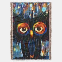 Brilliant and Wise Owl  Throw Blanket