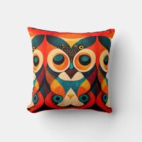 Throw Pillow with owl print