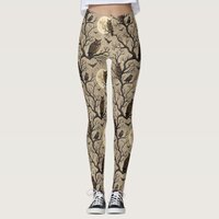 Vintage Halloween Owls & Moon Leggings