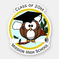 Graduation Owl with Diploma Sticker