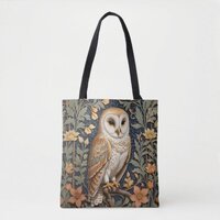 Beautiful Vintage Barn Owl William Morris Inspired Tote Bag