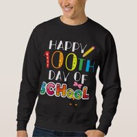 Owl with Bow Happy 100th Day of School Teacher & S Sweatshirt