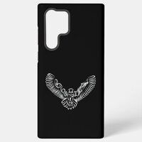 Black and White Tribal Flying Owl Samsung Galaxy S22 Ultra Case