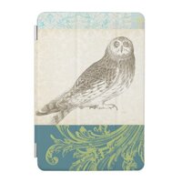Grey Owl on Pattern Background iPad Mini Cover